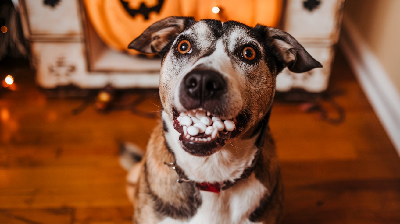 Dog Eats Halloween Candy